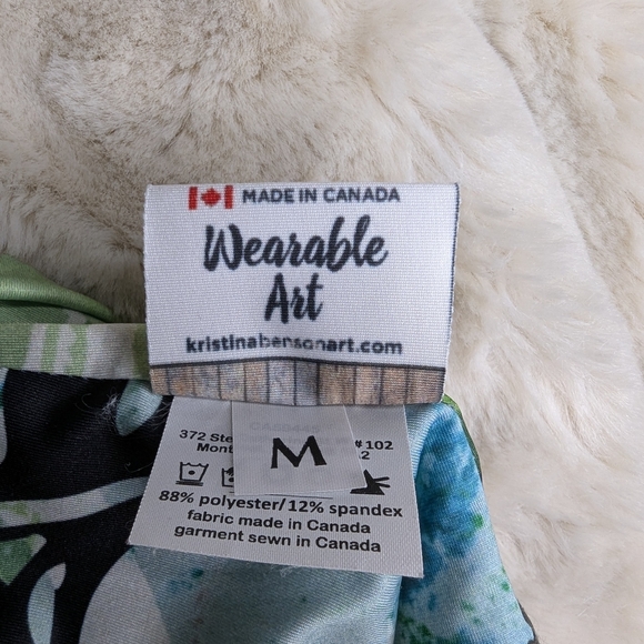 Kristina Benson Medium Green and Black Abstract Women's Leggings - Picture 13 of 13